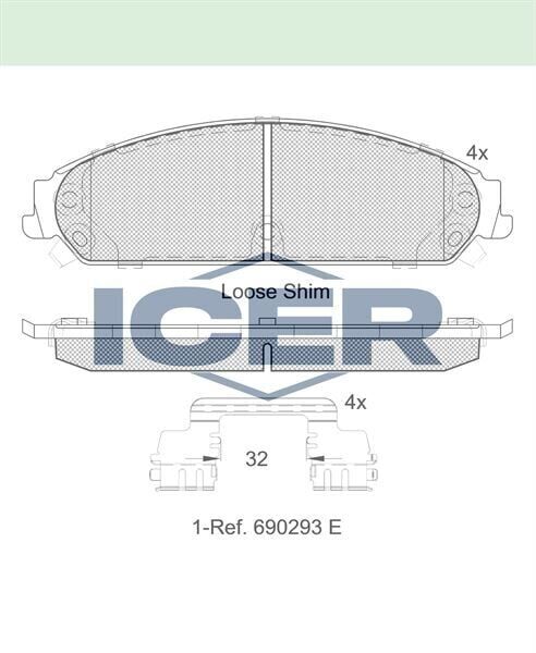 ICER FREN BALATA ON IKAZLI CHRYSLER 300C 2004-/LANCIA THEMA (LX) 3.0 2011-2014/DODGE CHALLENGER COUPE 2008- 05142558AA