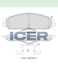 ICER FREN BALATA ON IKAZLI CHRYSLER 300C 2004-/LANCIA THEMA (LX) 3.0 2011-2014/DODGE CHALLENGER COUPE 2008- 05142558AA