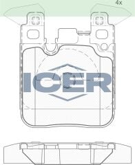 ICER FREN BALATA ARKA BMW 3 SERISI (F30) 316 i 17.00mm 2011- 34118099354
