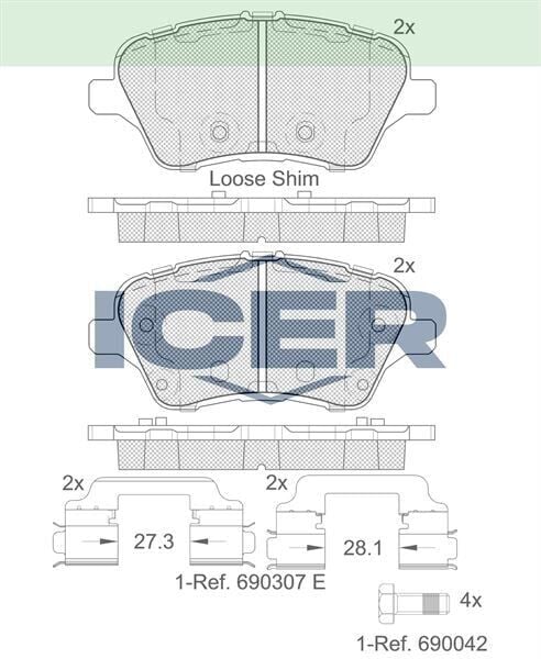 ICER FREN BALATA ON FORD TOURNEO COURIER 1.5 TDCI 2014-/ 1.6 TDCI 2014-/ B-MAX 1.6 TDCI 2012- /FIESTA VII 1.4 TDCI 2012-/TRANSIT COURIER 1.0 2014-/B-MAX 1.5 TDCI 2012- 1751951