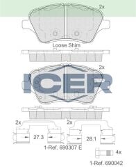ICER FREN BALATA ON FORD TOURNEO COURIER 1.5 TDCI 2014-/ 1.6 TDCI 2014-/ B-MAX 1.6 TDCI 2012- /FIESTA VII 1.4 TDCI 2012-/TRANSIT COURIER 1.0 2014-/B-MAX 1.5 TDCI 2012- 1751951