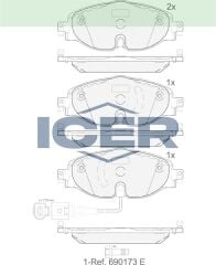 ICER FREN BALATA ON FISLI GOLF VII (5G1) 1.2TSI 2012-/1.4 TSI 2012-/ 1.6 TDI 2012-/PASSAT 1.6 TDI 2014-/TIGUAN 1.6 TDI 2016-/AUDI A3 1.4 TFSI 2012-/ SUPERB 1.4 TSI 2015-/ SEAT LEON 1.4 TSI 2012- 2Q0698151K
