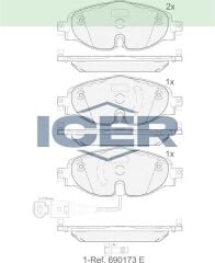 ICER FREN BALATA ON FISLI GOLF VII (5G1) 1.2 TSI 2012-/ 1.4 TSI 2012-/ 1.6 TDI 2012-/ PASSAT 1.6 TDI 2014-/ TIGUAN 1.6 TDI 2016-/ AUDI A3 1.4 TFSI 2012-/ SKODA SUPERB 1.4 TSI 2015-/ SEAT LEON 1.4 TSI 2012-