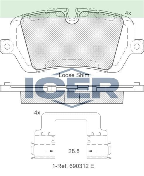 ICER FREN BALATA ARKA LAND ROVER RANGE ROVER IV (LG) 3.0 TD 4X4 2012-/ 4.4 TD V8 4X4 2012-/ 5.0 V8 4X4 2012-/ SPORT (LW) 3.0 TD 4X4 2013-/ 3.0 4X4 2013-/ 5.0 V8 4X4 2013- LR123717