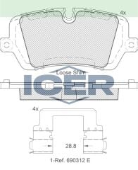 ICER FREN BALATA ARKA LAND ROVER RANGE ROVER IV (LG) 3.0 TD 4X4 2012-/ 4.4 TD V8 4X4 2012-/ 5.0 V8 4X4 2012-/ SPORT (LW) 3.0 TD 4X4 2013-/ 3.0 4X4 2013-/ 5.0 V8 4X4 2013- LR123717