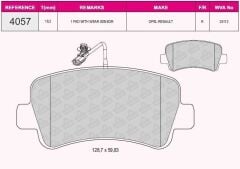 BEŞER FREN BALATA ARKA FISLI RENAULT MASTER III (FV) 2.3 DCI 2010- / MASTER III (FV) 2.5 DCI 2010- / OPEL MOVANO B 2.3 DCI 2010- 95521679