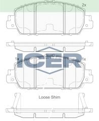 ICER FREN BALATA ON IKAZLI HONDA HR-V (RU) 1.5 I-VTEC 2016-/ HR-V (RU) 1.6 I-DTEC 2016- 45022T2GA00