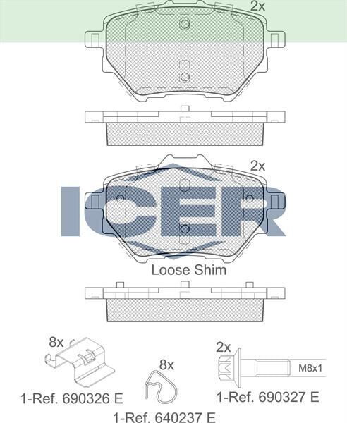 ICER FREN BALATA ARKA TOYOTA PROACE CITY 19-/P208 II 19-/308 II 13-/508 II 18-/3008 SUV 16-/PARTNER 18-/RIFTER 18-/OPEL COMBO 18-/GRANDLAND X 17-/CORSA F 19-/ MOKKA 20-/BERLINGO 16-/ C4 13-/DOBLO 22-/C4 X