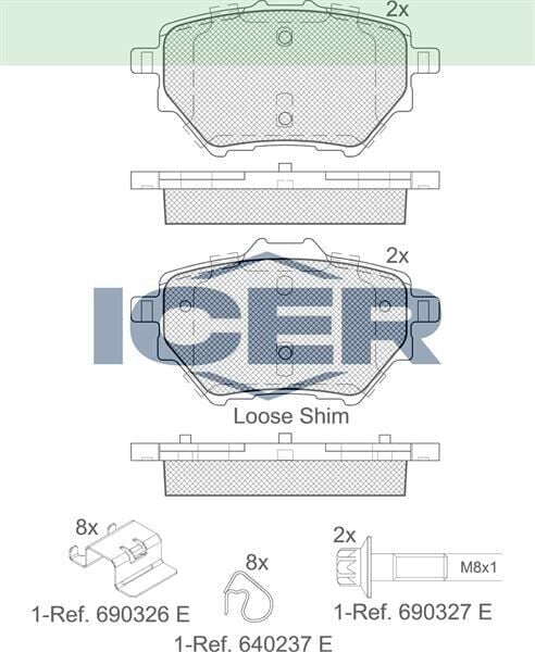 ICER FREN BALATA ARKA TOYOTA PROACE CITY 19-/P208 II 19-/308 II 13-/508 II 18-/3008 SUV 16-/PARTNER 18-/RIFTER 18-/OPEL COMBO 18-/GRANDLAND X 17-/CORSA F 19-/ MOKKA 20-/BERLINGO 16-/ C4 13-/DOBLO 22-/C4 X