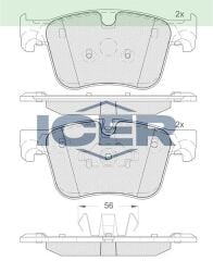 ICER FREN BALATA ON PEUGEOT 3008 16-/ 508 II 18-/ 5008 II 16-/ PARTNER 18-/ RIFTER 19-/ PROACE 2019-/ CITROEN C4 PICASSO 13-/ BERLINGO 16-/ C5 AIRCROSS 18-/ GRANDLAND 17-/COMBO E 18-/DS 7 17- 1609898580