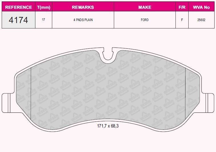 BEŞER FREN BALATA ON FISLI FORD TRANSIT CUSTOM (V362) 2.2 TDCI 2012-/ TRANSIT (V363) 2.2 TDCI 2014- 1763915