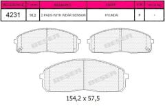 BEŞER FREN BALATA IKAZLI ON HYUNDAI H100 (KAMYONET) 2.5 D 16.5mm 2004- 581014FA00