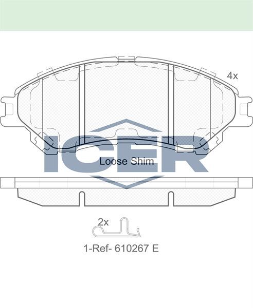 ICER FREN BALATA ON IKAZLI SUZUKI VITARA (LY) 1.6i 2015- / VITARA (LY) 1.4i 2015- / SX4 S-Cross 1.6 2013- / SX4 S-Cross 1.6 DDIS 2013- 55200D66Y0