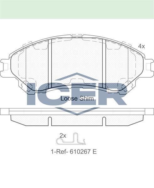 ICER FREN BALATA ON IKAZLI SUZUKI VITARA (LY) 1.6i 2015- / VITARA (LY) 1.4i 2015- / SX4 S-Cross 1.6 2013- / SX4 S-Cross 1.6 DDIS 2013- 55200D66Y0
