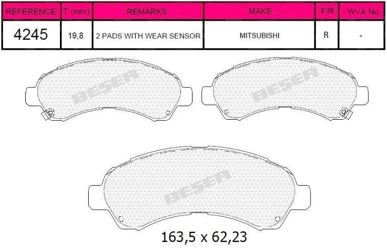 BEŞER ARKA BALATA MITSUBİSHİ CANTER 300 (FDA 20)_(FEA20)
