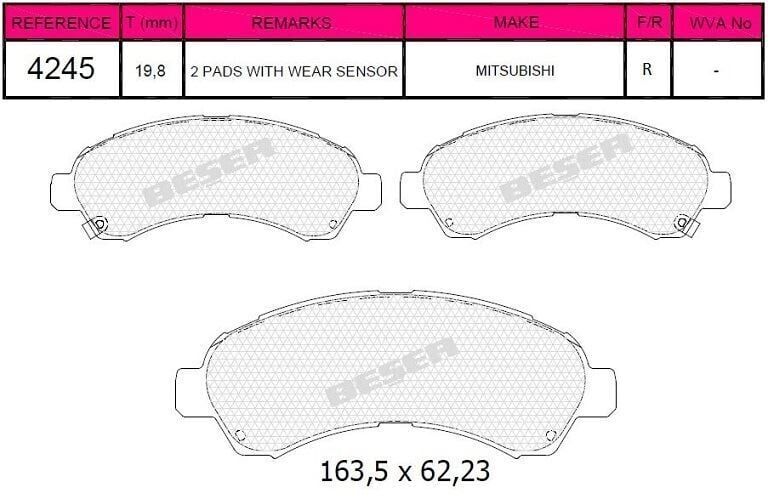 BEŞER ARKA BALATA MITSUBİSHİ CANTER 300 (FDA 20)_(FEA20)