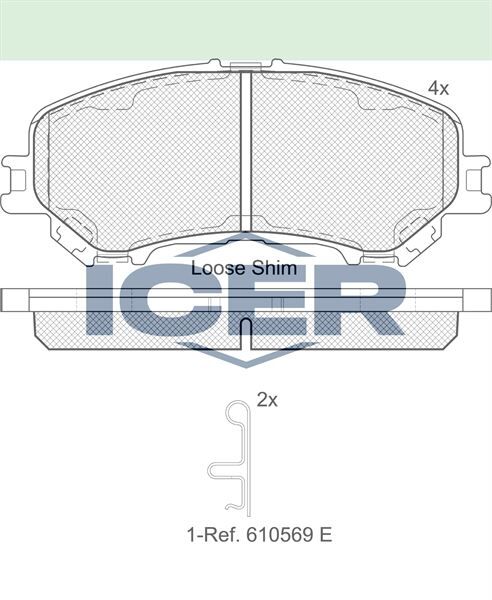 ICER FREN BALATA ON NISSAN QASHQAI 2014- / X-TRAIL 2013-/ RENAULT KADJAR 2015- / MEGANE IV 2016- / TALISMAN 2015- 410601596R