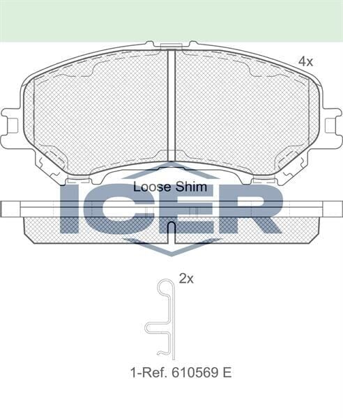 ICER FREN BALATA ON NISSAN QASHQAI 2014- / X-TRAIL 2013-/ RENAULT KADJAR 2015- / MEGANE IV 2016- / TALISMAN 2015- 410601596R
