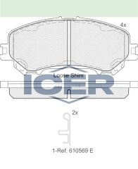 ICER FREN BALATA ON NISSAN QASHQAI 2014- / X-TRAIL 2013-/ RENAULT KADJAR 2015- / MEGANE IV 2016- / TALISMAN 2015- 410601596R