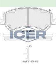 ICER FREN BALATA ON NISSAN QASHQAI 2014- / X-TRAIL 2013-/ RENAULT KADJAR 2015- / MEGANE IV 2016- / TALISMAN 2015- 410601596R