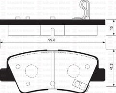 HI-Q FREN BALATA ARKA TEL DELIKLI HYUNDAI ACCENT BLUE 1.4 - 1.6 CRDI 2012-/ ELANTRA 1.6 CRDI - 1.6 D-CVVT 2015-/ I30 1.6 CRDI 2016-/ KIA RIO III 1.4 CRDI 2011-2014 / SSANGYONG TIVOLI 1.6, 1.6 XDI 2015-