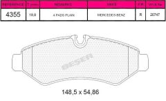 BEŞER FREN BALATA ARKA MERCEDES SPRINTER 3.5 T (907) 316 CDI 2018- / SPRINTER 4T (907) 414 CDI 2018- TEK TEKER 9074208101