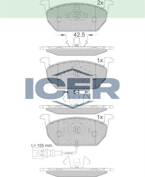 ICER FREN BALATA ON FISLI VW GOLF VII 2012-/ POLO 2017-/ T-CROSS 2017-/ SKODA OCTAVIA 2012-/ KAMIQ 2017-/ SCALA 2019-/ SEAT LEON 2012-/ ARONA 2017-/AUDI A3 SPORTBACK 2012-2020/ A1 2019- 5Q0698151C