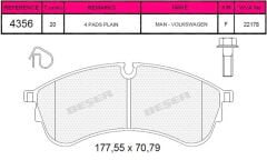BEŞER FREN BALATA ON VOLKSWAGEN CRAFTER (SY_SZ) 2.0 TDI 2018- UZUN SASE / CIFT TEKER 2N0698151A