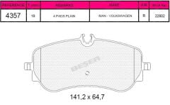 BEŞER FREN BALATA ARKA TEK TEKER VW CRAFTER 2018- / VW AMAROK 3.0 TDI V6 2017- / MAN TGE 2.0 TDI 2018 2H6698451