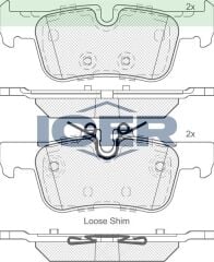ICER FREN BALATA ARKA BMW 2 SERISI (F45) 218 i 2014- / 220 i 2014- / 216 D 2014- / i3 (I01) HYBRID 2014- / X1 (F48) 2.0 D 2014- / X1 (F48) 2.0i 2014- / MINI COOPER CLUBMAN (F54) 1.5i 2014- 34201543683