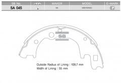 HI-Q FREN PABUC BALATA ARKA 220,6X56,3 mm HYUNDAI H100 2.5 D KAMYONET 2004- / KIA K2500 2.5 2003- / K2500 2.7 CIFT TEKER 1993-/ MAZDA E 2200 (SR2) 2.2 D 1984-2004
