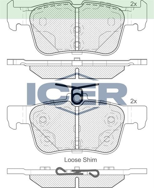 ICER FREN BALATA ARKA IKAZLI HONDA CIVIC X (FC) 1.6i 2016- / CIVIC X (FC) 1.5 RS 2016- 2110582