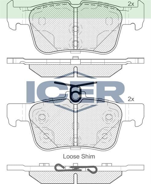 ICER FREN BALATA ARKA IKAZLI HONDA CIVIC X (FC) 1.6i 2016- / CIVIC X (FC) 1.5 RS 2016- 2110582