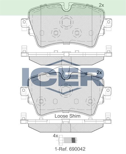 ICER FREN BALATA ON BMW 2 SERISI (F45) 218 i 2014- / MINI COOPER S (F56) 2.0 2013- / MINI COUNTRYMAN (F60) 1.5 2016- 34106863293