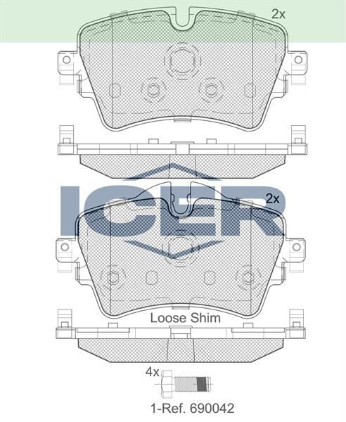 ICER FREN BALATA ON BMW 2 SERISI (F45) 218 i 2014- / MINI COOPER S (F56) 2.0 2013- / MINI COUNTRYMAN (F60) 1.5 2016- 34106863293