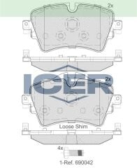 ICER FREN BALATA ON BMW 2 SERISI (F45) 218 i 2014- / MINI COOPER S (F56) 2.0 2013- / MINI COUNTRYMAN (F60) 1.5 2016- 34106863293