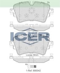 ICER FREN BALATA ON BMW 2 SERISI (F45) 218 i 2014- / MINI COOPER S (F56) 2.0 2013- / MINI COUNTRYMAN (F60) 1.5 2016- 34106863293
