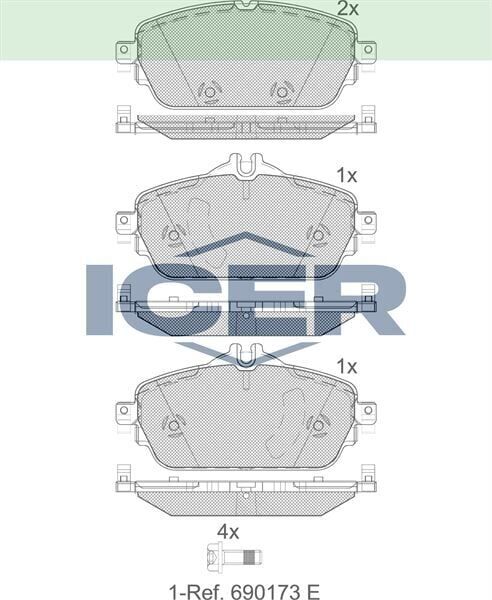 ICER FREN BALATA ON MERCEDES C SERISI (W205) C 180 2014- / C SERISI (W205) C 180 BlueTEC 2014- 0004208700