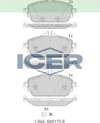 ICER FREN BALATA ON MERCEDES C SERISI (W205) C 180 2014- / C SERISI (W205) C 180 BlueTEC 2014- 0004208700