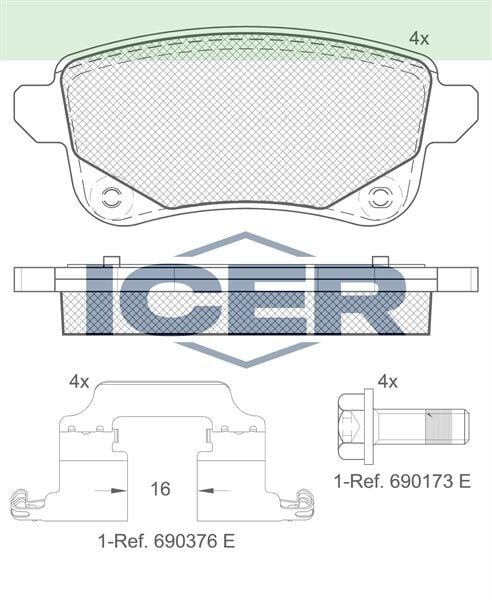 ICER FREN BALATA ARKA RENAULT MEGANE IV SEDAN (LV--) (ELEKTRONIK EL FRENI OLAN ARACLAR ICIN) 1.5 DCI 2016- / NISSAN JUKE (F16) 2019- 440602652R