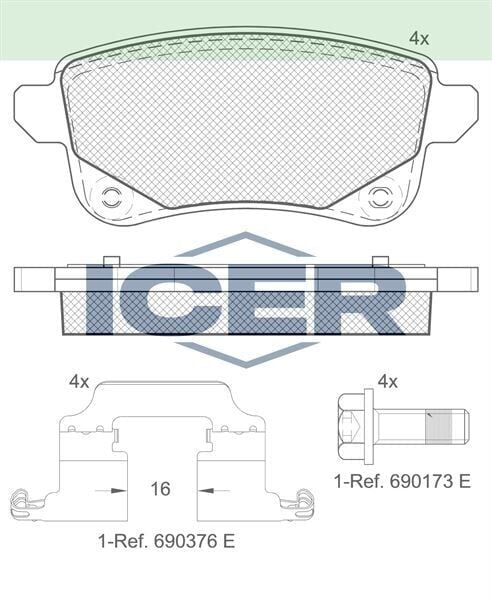ICER FREN BALATA ARKA RENAULT MEGANE IV SEDAN (LV--) (ELEKTRONIK EL FRENI OLAN ARACLAR ICIN) 1.5 DCI 2016- / NISSAN JUKE (F16) 2019- 440602652R