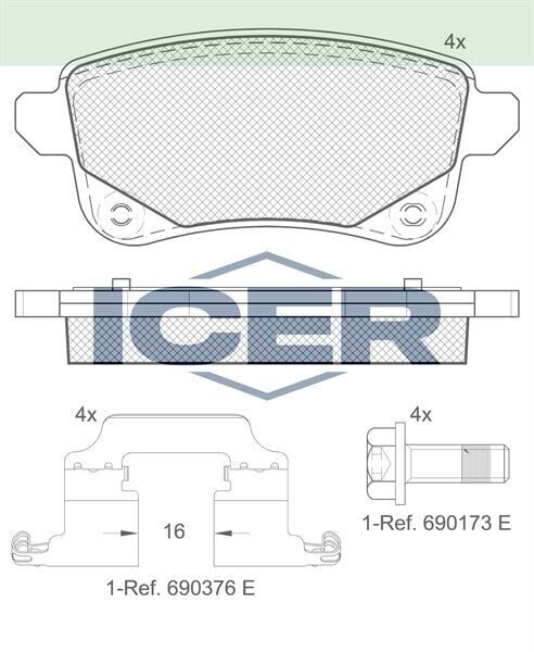 ICER FREN BALATA ARKA RENAULT MEGANE IV SEDAN (LV--) (ELEKTRONIK EL FRENI OLAN ARACLAR ICIN) 1.5 DCI 2016- / NISSAN JUKE (F16) 2019- 440602652R