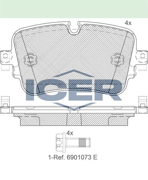 ICER FREN BALATA ARKA IKAZLI AUDI Q7 (4M) 3.0 TDI 2015- / AUDI Q7 (4M) 2.0 TFSI 2015- 4KE698451A