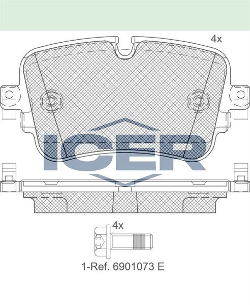 ICER FREN BALATA ARKA IKAZLI AUDI Q7 (4M) 3.0 TDI 2015- / AUDI Q7 (4M) 2.0 TFSI 2015- 4KE698451A