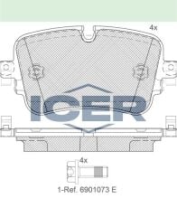 ICER FREN BALATA ARKA IKAZLI AUDI Q7 (4M) 3.0 TDI 2015- / AUDI Q7 (4M) 2.0 TFSI 2015- 4KE698451A
