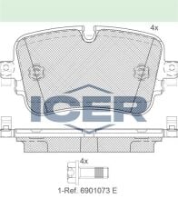 ICER FREN BALATA ARKA IKAZLI AUDI Q7 (4M) 3.0 TDI 2015- / AUDI Q7 (4M) 2.0 TFSI 2015- 4KE698451A