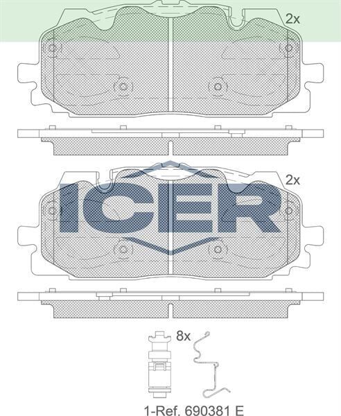 ICER FREN BALATA ON AUDI Q7 (4M) 3.0 TDI 2015- / Q7 (4M) 3.0 TFSI 2015- / A4 (8W2,B9) 2.0 TDI 2015- 4K0698151