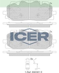 ICER FREN BALATA ON AUDI Q7 (4M) 3.0 TDI 2015- / Q7 (4M) 3.0 TFSI 2015- / A4 (8W2,B9) 2.0 TDI 2015- 4K0698151