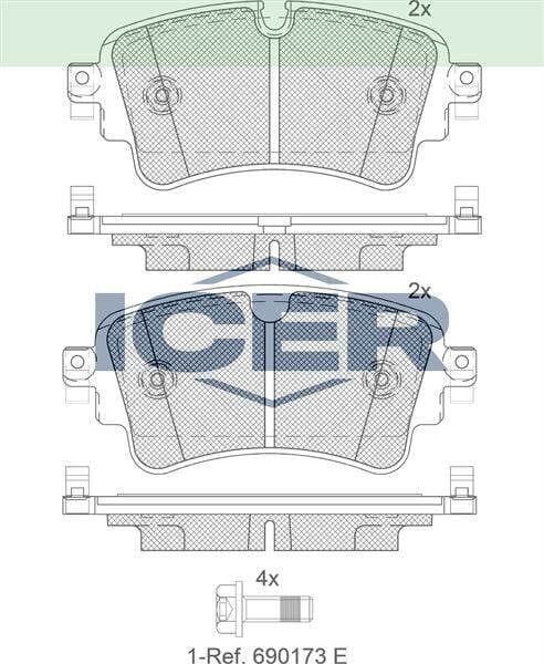 ICER FREN BALATA ARKA AUDI A4 (8W2,B9) 2.0 TDI 2015- / A4 (8W2,B9) 1.8 TFSI 2015-/ Q7(4M) 3.0 TDI 2015- / Q7(4M) 2.0 TFSI 2015- 8W0698451G