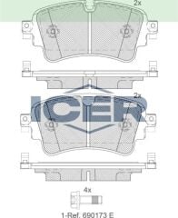 ICER FREN BALATA ARKA AUDI A4 (8W2,B9) 2.0 TDI 2015- / A4 (8W2,B9) 1.8 TFSI 2015-/ Q7(4M) 3.0 TDI 2015- / Q7(4M) 2.0 TFSI 2015- 8W0698451G